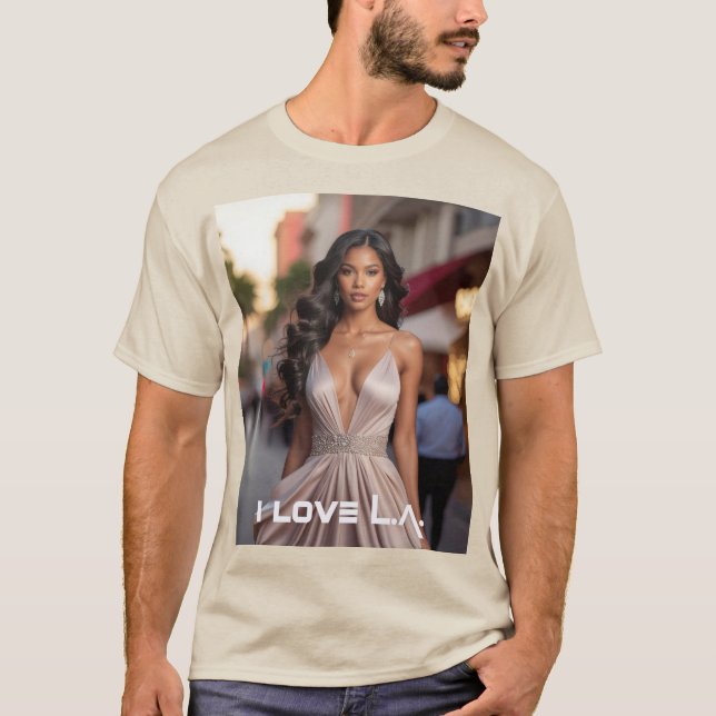 CAMISETA LOS ANGELES - EU AMO LA (Frente)