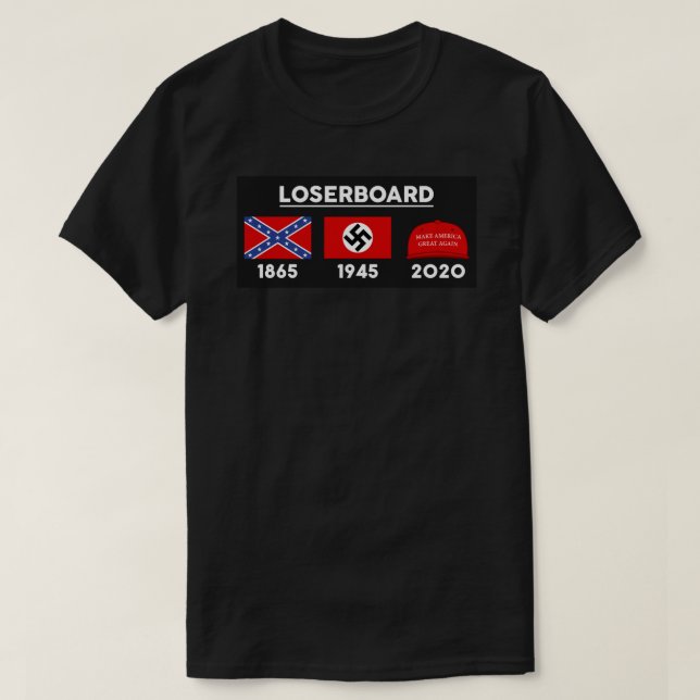 Camiseta LOSERBOARD - 1865, 1945, 2020 - Funny Trump Lost S (Frente do Design)