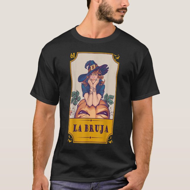 Camiseta Loteria Mexicana La Bruja Espanhol Bruxa Hal (Frente)