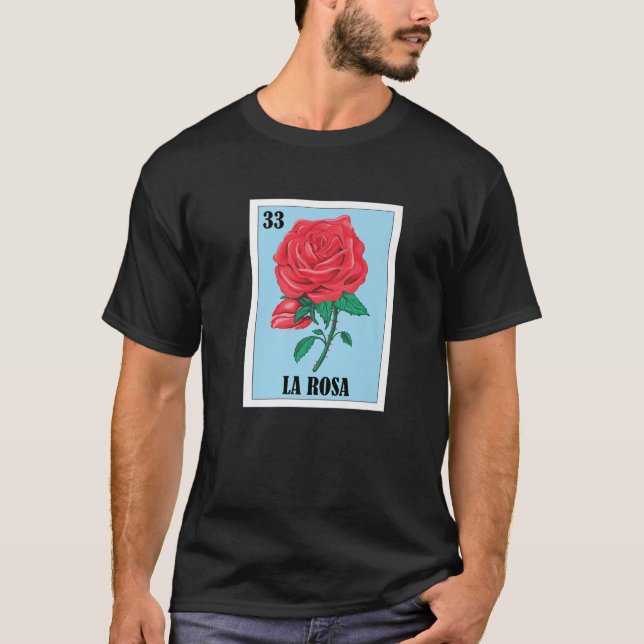 Camiseta Loteria mexicana La Rosa, jogo de cartas de bingo (Frente)