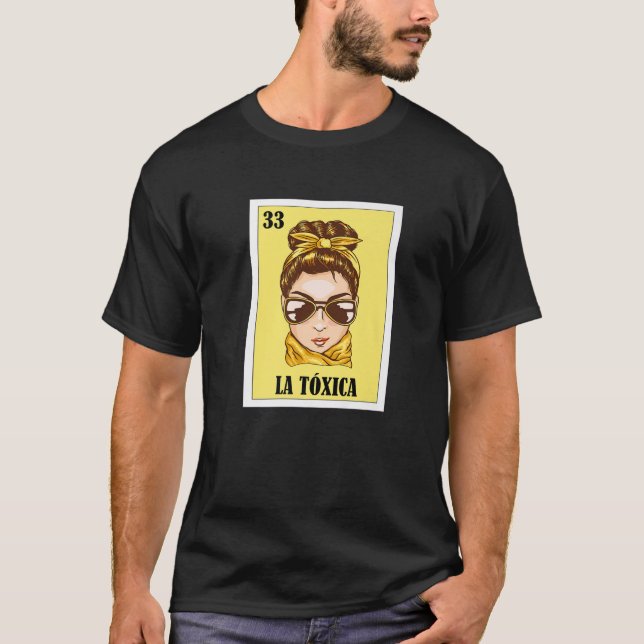 Camiseta Loteria mexicana La Toxica, Jogo de Cartão Bingo (Frente)