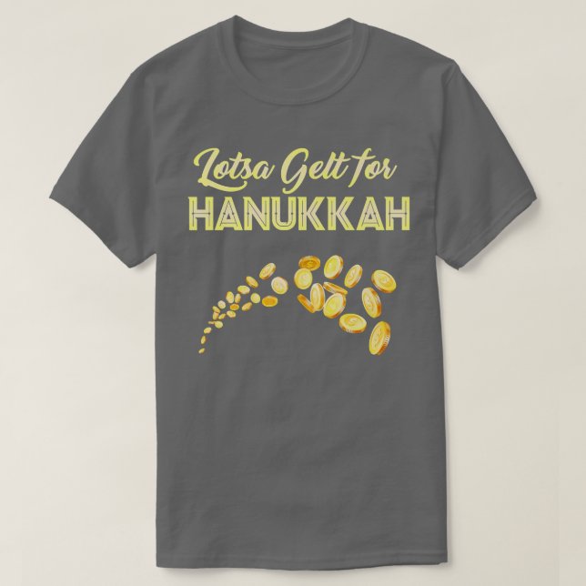 Camiseta Lotsa gelt para Hanukkah Chanukah (Frente do Design)