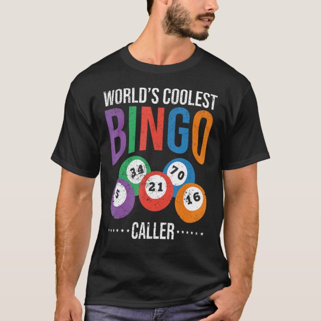 Camiseta Lottery Words Coolest Bingo Caller L (Frente)