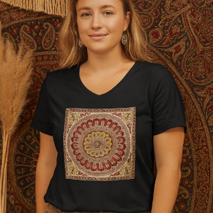 Camiseta Lotus Blossom Petal da Índia Antiga Boho