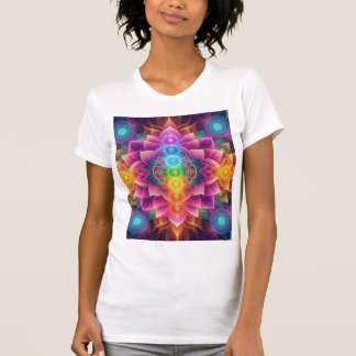 Camiseta Lótus de Chakra Radiante — Geometria Sagrada Psico