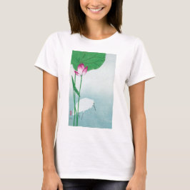 Camiseta Lotus e White Heron, Koson, Ukiyo-e