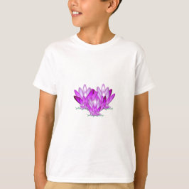 Camiseta Lotus floresce rosa sobre fundo verde marinho