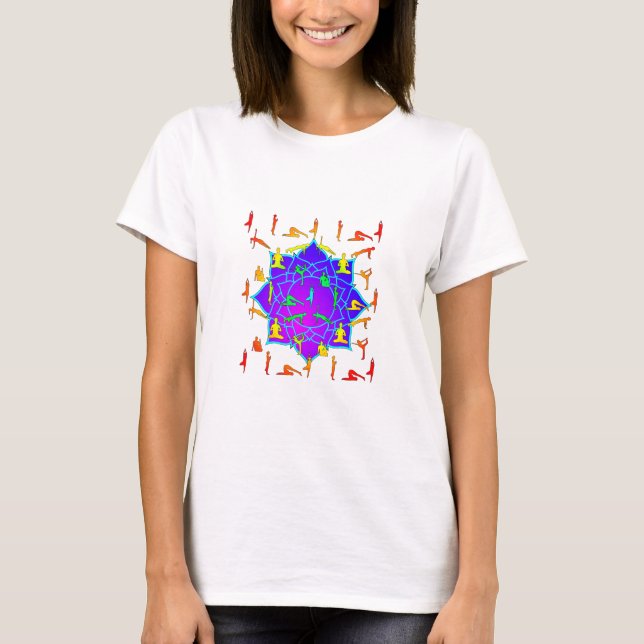 Camiseta Lotus Flower Com Yoga Poses (Frente)