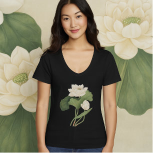 Camiseta Lotus Flower da Arte Botânica da Índia Oriental