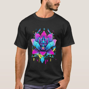 Camiseta Lotus Flower Robotics Futurística Cyberpunk Design