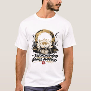 Camiseta Lotus - Uma Mente Disciplinada Traz Felic
