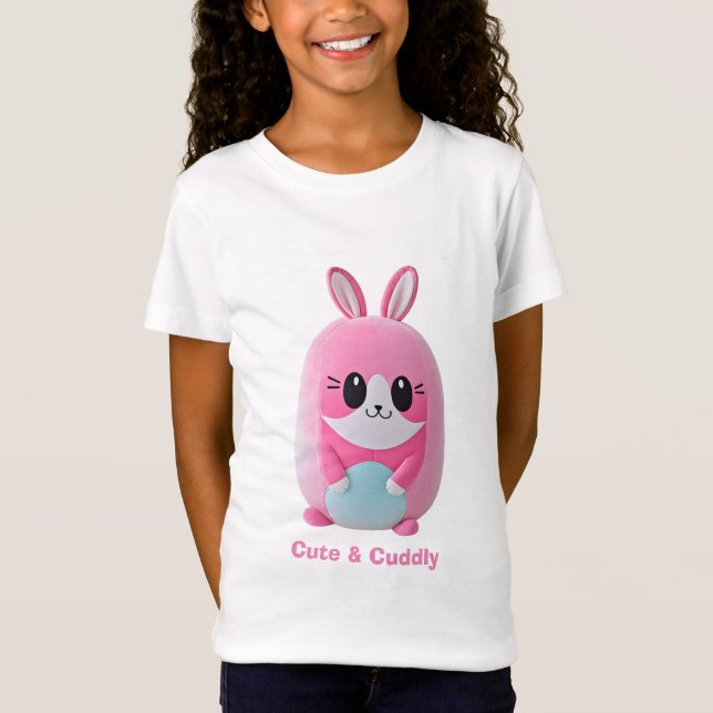 Camiseta "Lou Lou". Uma fofinho, criatura rosa (Frente)