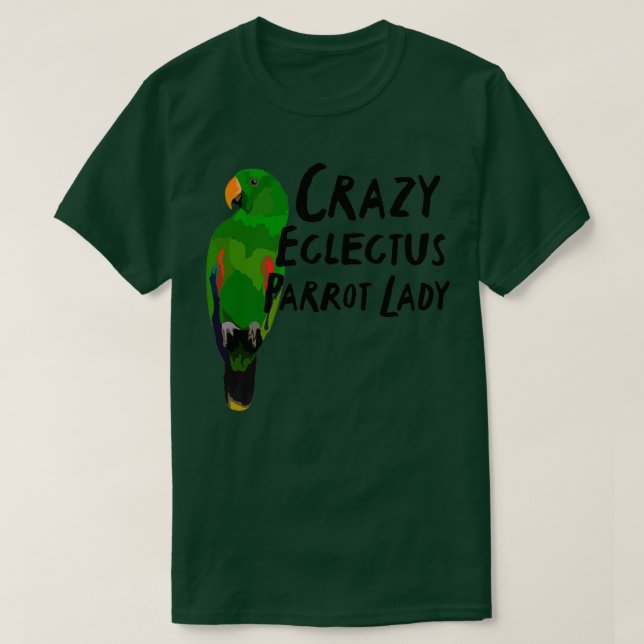 Camiseta Louca Eclectus Parrot Lady (Frente do Design)
