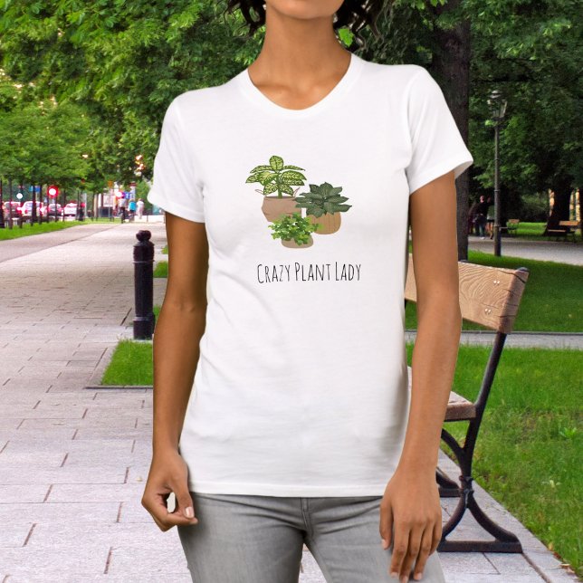 Camiseta Louca Senhora da Planta Engraçada (Criador carregado)
