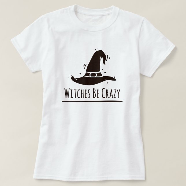 Camiseta Loucas Bruxas de Halloween (Frente do Design)