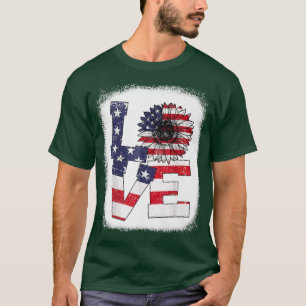 Camiseta Louco 4 De Julho Amor Amer Patriótico Sunflower