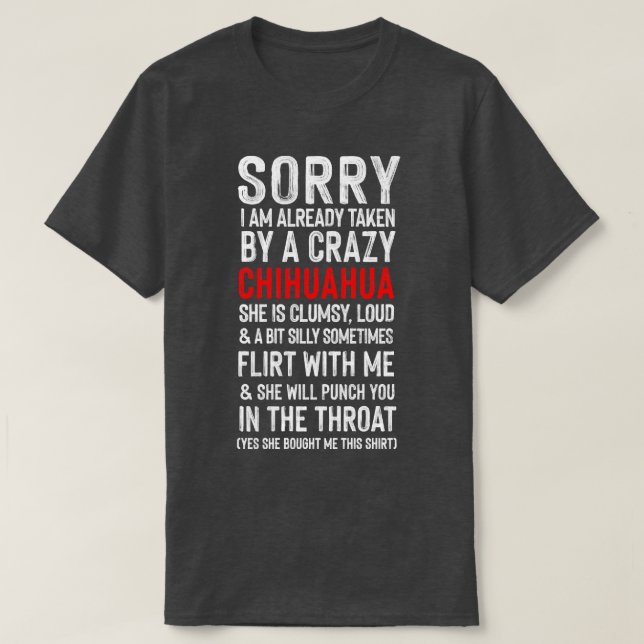 Camiseta Louco Chihuahua Meme Humor (Frente do Design)