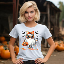 Camiseta Louco e Adorável: Feliz Fantasma Engraçado Hallowe