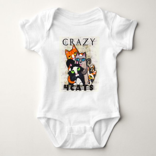Camiseta Louco Para Cats Bebê (Frente)