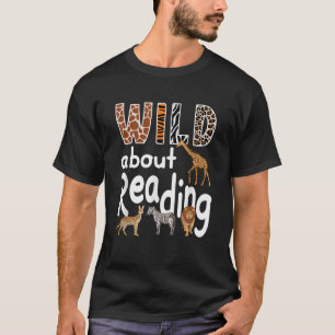 Camiseta Louco por Leitura Animais de Zoológico Amante de L