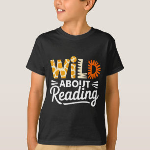 Camiseta Louco por ler letras de impressão animal engraçado
