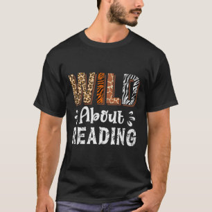 Camiseta Louco por ler livros amante leitor animais leop