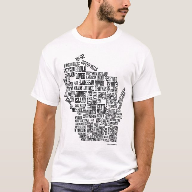 Camiseta LOUCO SOBRE parques estaduais de Wisconsin (Frente)