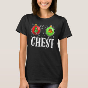 Camiseta Loucos Chest Natal Engraçado Casal Correspondente 