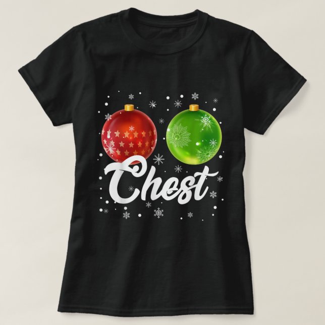 Camiseta Loucos de Natal Casais de Castanha Xma (Frente do Design)