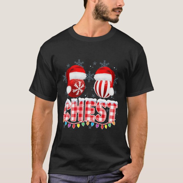 Camiseta Loucos De Peito De Natal Que Correspondem A Castan (Frente)