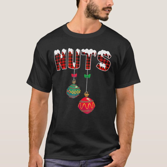 Camiseta Loucos de peito Feliz Correspondência de castanhas (Frente)