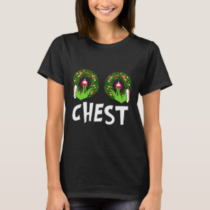 Camiseta Loucos do peito Divertido de Natal Correspondendo