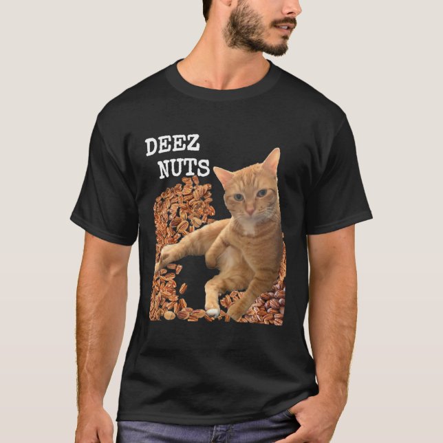 Camiseta Loucos Hilariante DEEZ piada com gato e p engraçad (Frente)