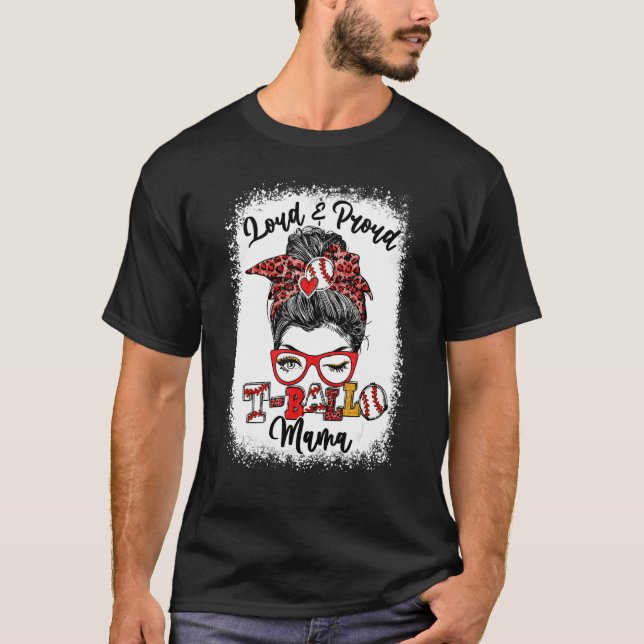 Camiseta Loucura E Orgulhosa Mama Messy Bun Bleached (Frente)
