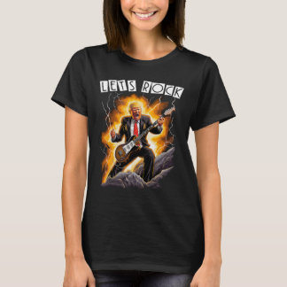 Camiseta Loucura Musical Engraçado Donald Trump Tocando Gui
