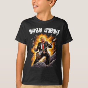 Camiseta Loucura Musical Engraçado Donald Trump Tocando Gui