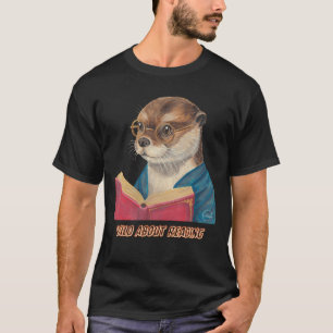 Camiseta Loucura pela Leitura Design de Lontra com Óculos