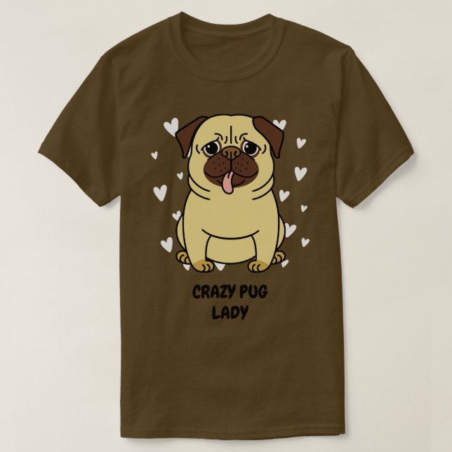 Camiseta Loucura Pug Lady (Frente do Design)