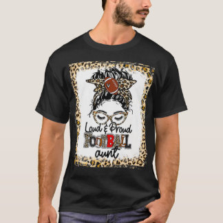 Camiseta Loud & Proud Football Aunt Life Messy Bun Game Day