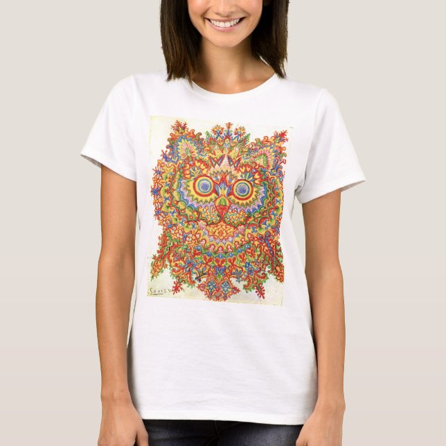 Camiseta Louis Wain Psychedelic Cat Colorful (Frente)