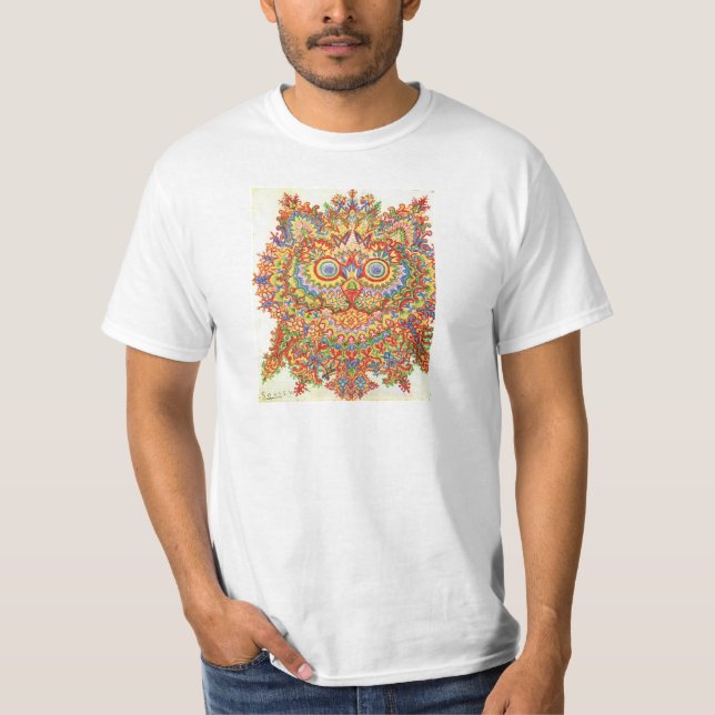 Camiseta Louis Wain Psychedelic Cat Colorful (Frente)