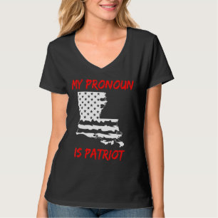 Camiseta Louisiana My Pronoun Is Patriotic American