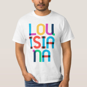 Camiseta Louisiana Vintage Retro Pop Art 80 anos Cores Prim
