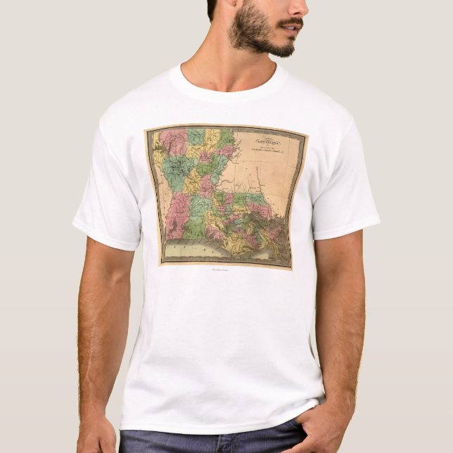 Camiseta LouisianaPanoramic MapLouisiana (Frente)