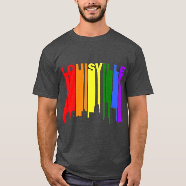 Camiseta Louisville Kentucky LGBQ Orgulho gay Rainbow (Frente)