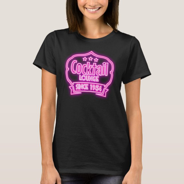 Camiseta Lounge coquetel retro néon vintage (Frente)