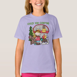 Camiseta Loura Louca Por Acampamento
