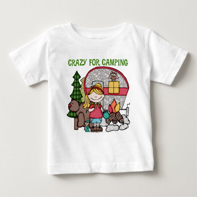 Camiseta Loura Louca Por Acampamento (Frente)