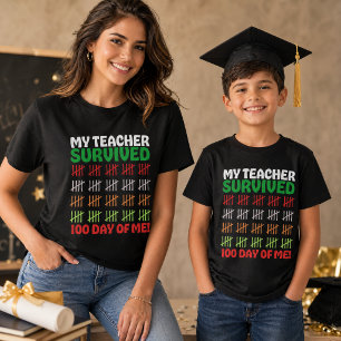 Camiseta Lousa Multicolor 100 Dias de Escola Crianças & Te