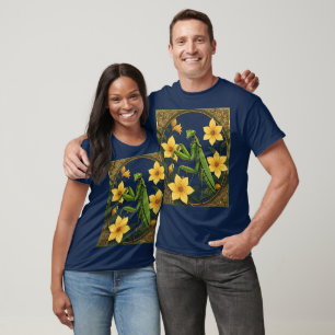 Camiseta Louva-a-Deus e Flores de Jasmim Amarelo